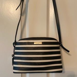 Black & White Striped Kate Spade Crossbody
